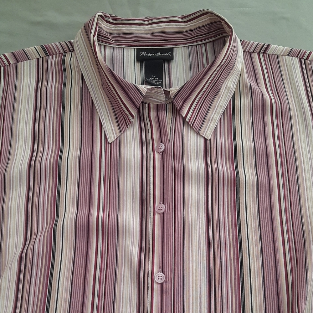 Maggie Barnes Striped Blouse 3X - Picture 3 of 12